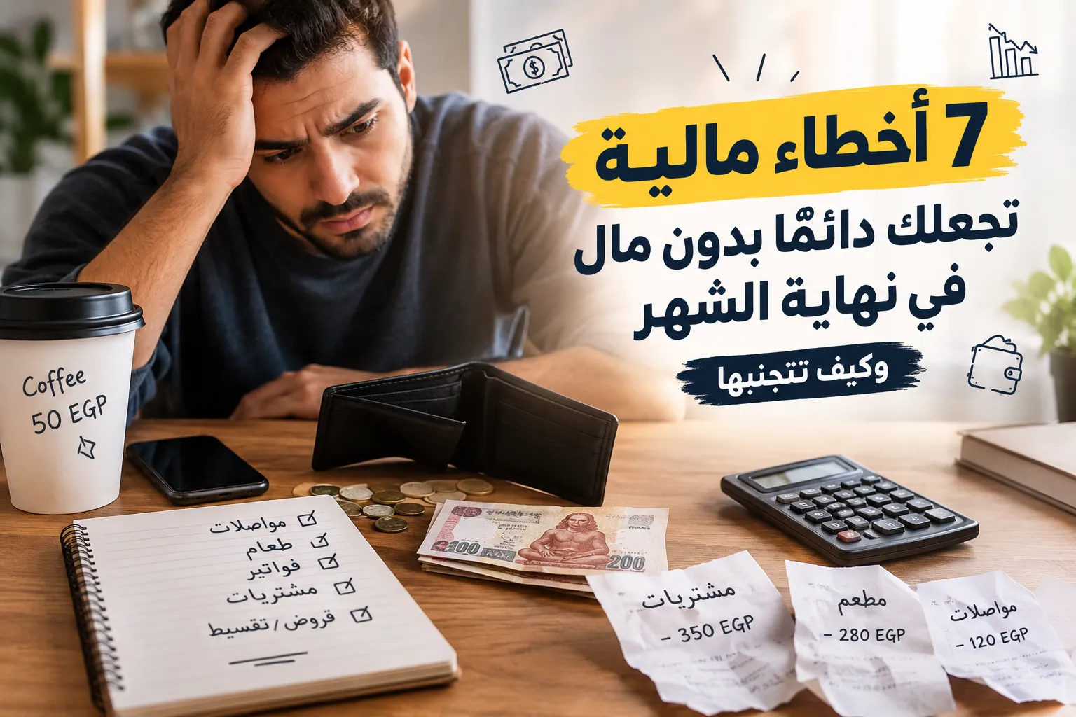 7 أخطاء مالية صغيرة تجعلك دائمًا في آخر الشهر بدون ام