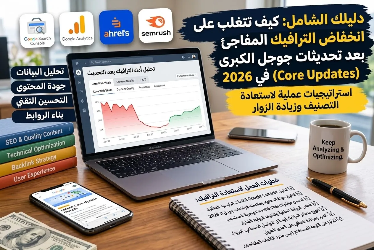 كيف تتغلب على انخفاض الترافيك المفاجئ بعد تحديثات جوجل الكبرى (Core Updates) في 2026