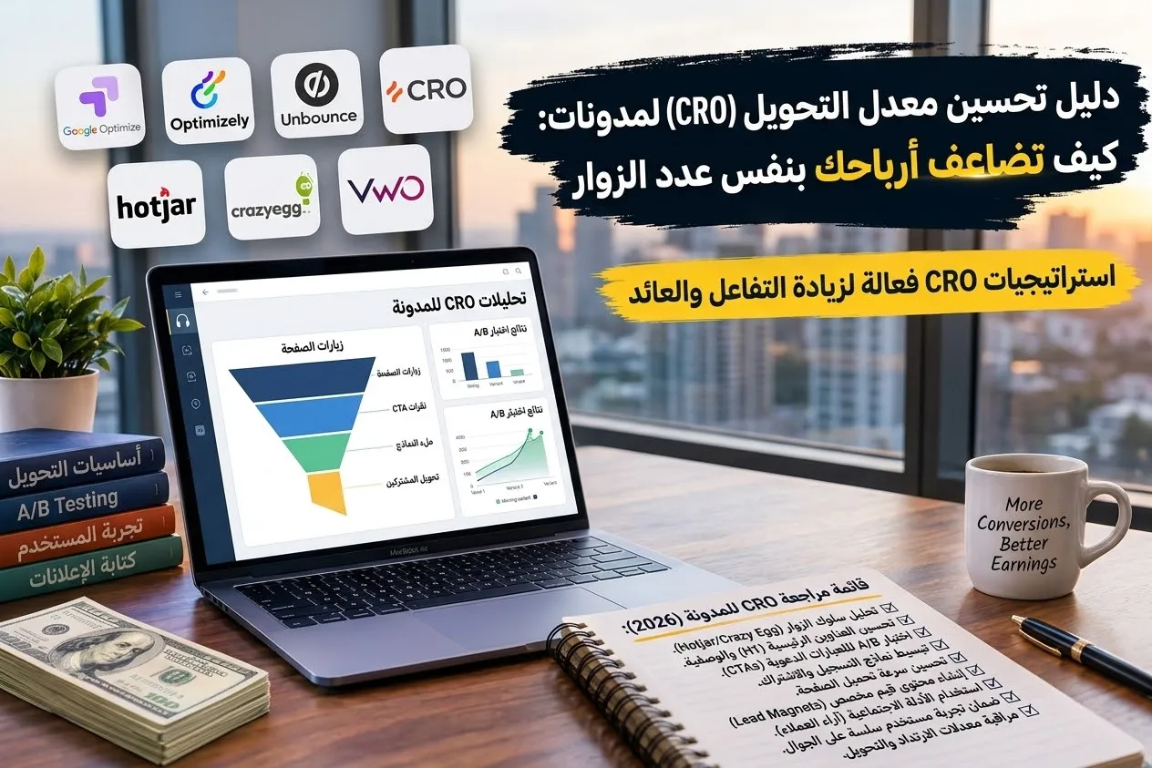 دليل تحسين معدل التحويل (CRO) للمدونات: كيف تضاعف أرباحك بنفس عدد الزوار