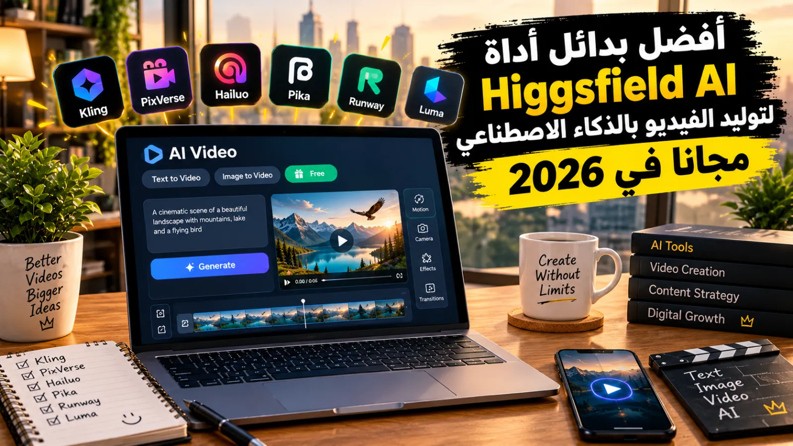 أفضل بدائل أداة Higgsfield AI لتوليد الفيديو بالذكاء الاصطناعي مجاناً في 2026