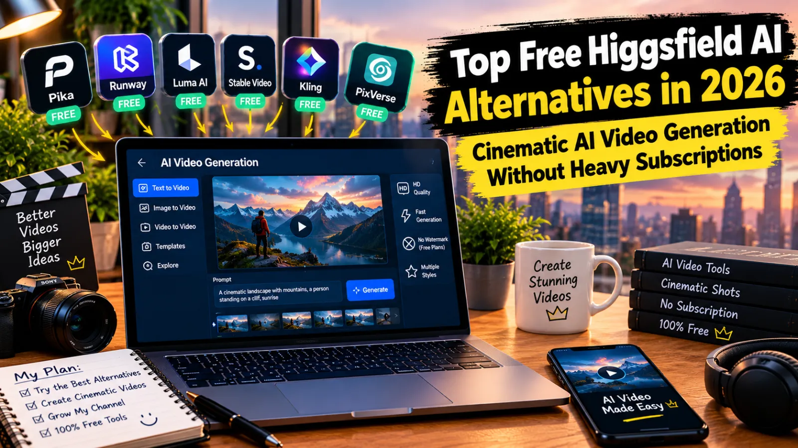 Top Free Higgsfield AI Alternatives in 2026: Cinematic AI Video Generation Without Heavy Subscriptions