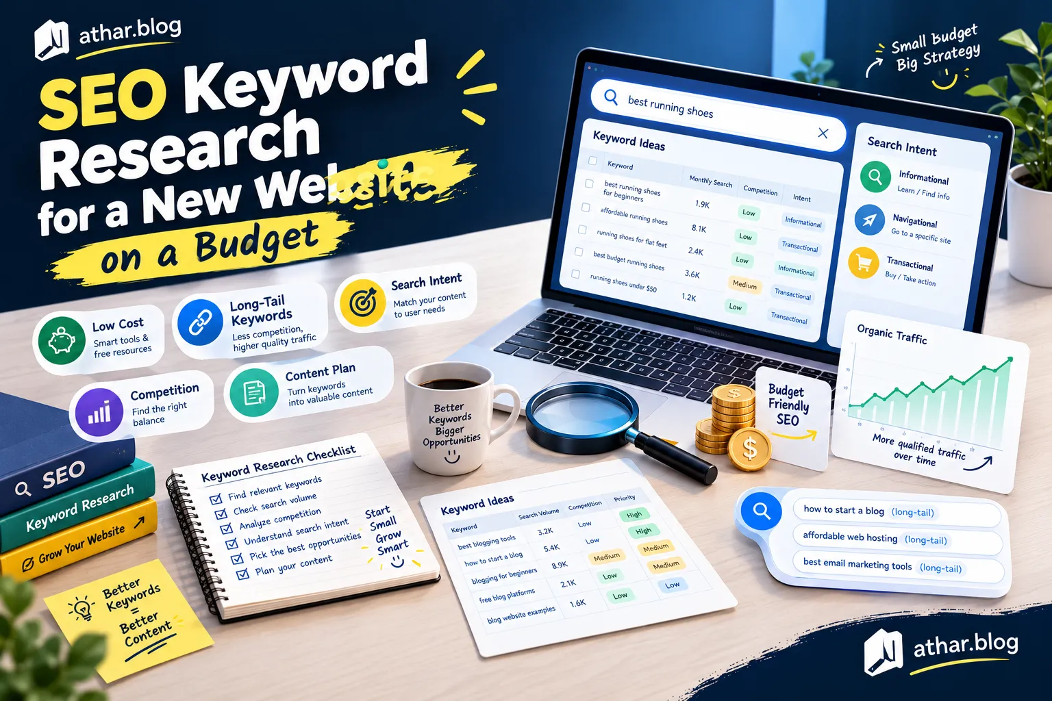 SEO keyword research for a new website on a budget