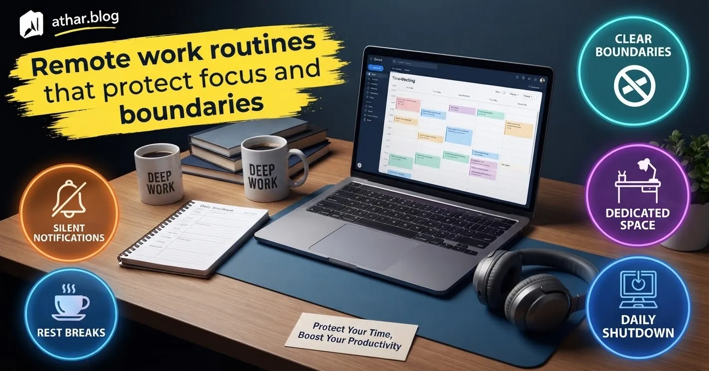 Remote work routines that protect focus and boundaries