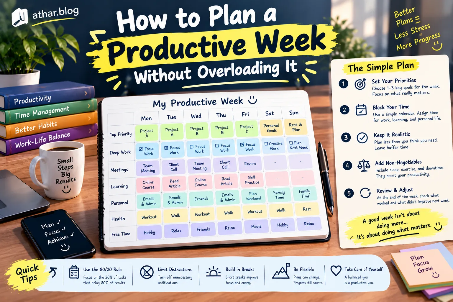 How to plan a productive week without overloading it