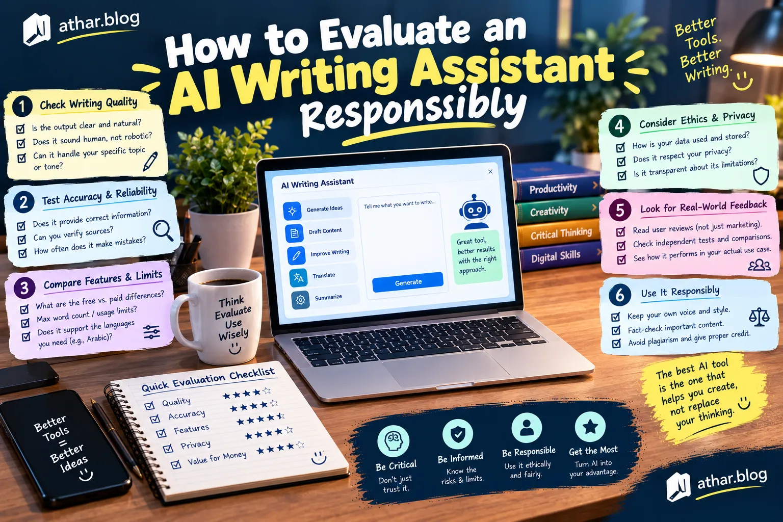 How to evaluate an AI writing assistant responsibly