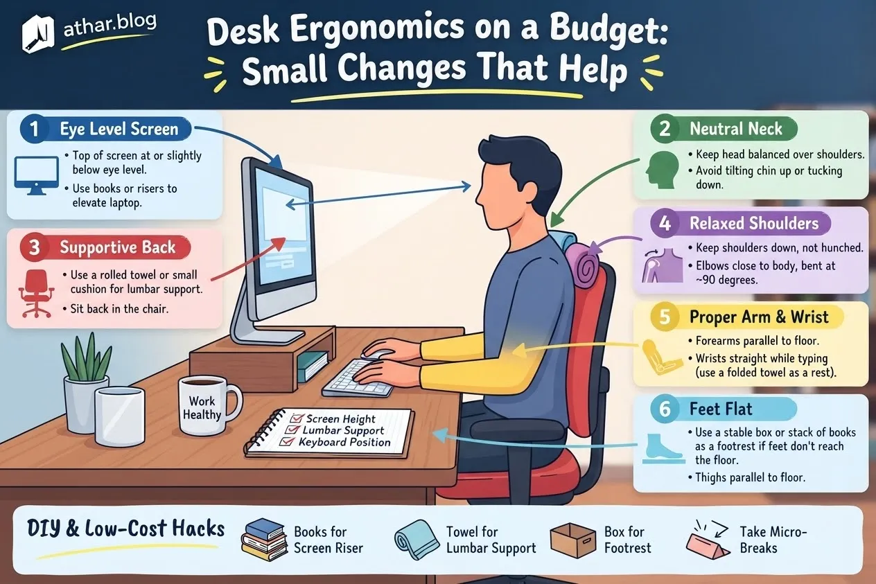 Desk ergonomics on a budget: small changes that help