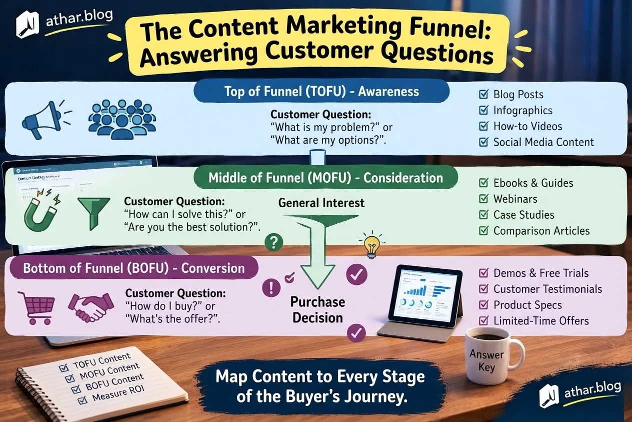 Content marketing funnel explained with real customer questions